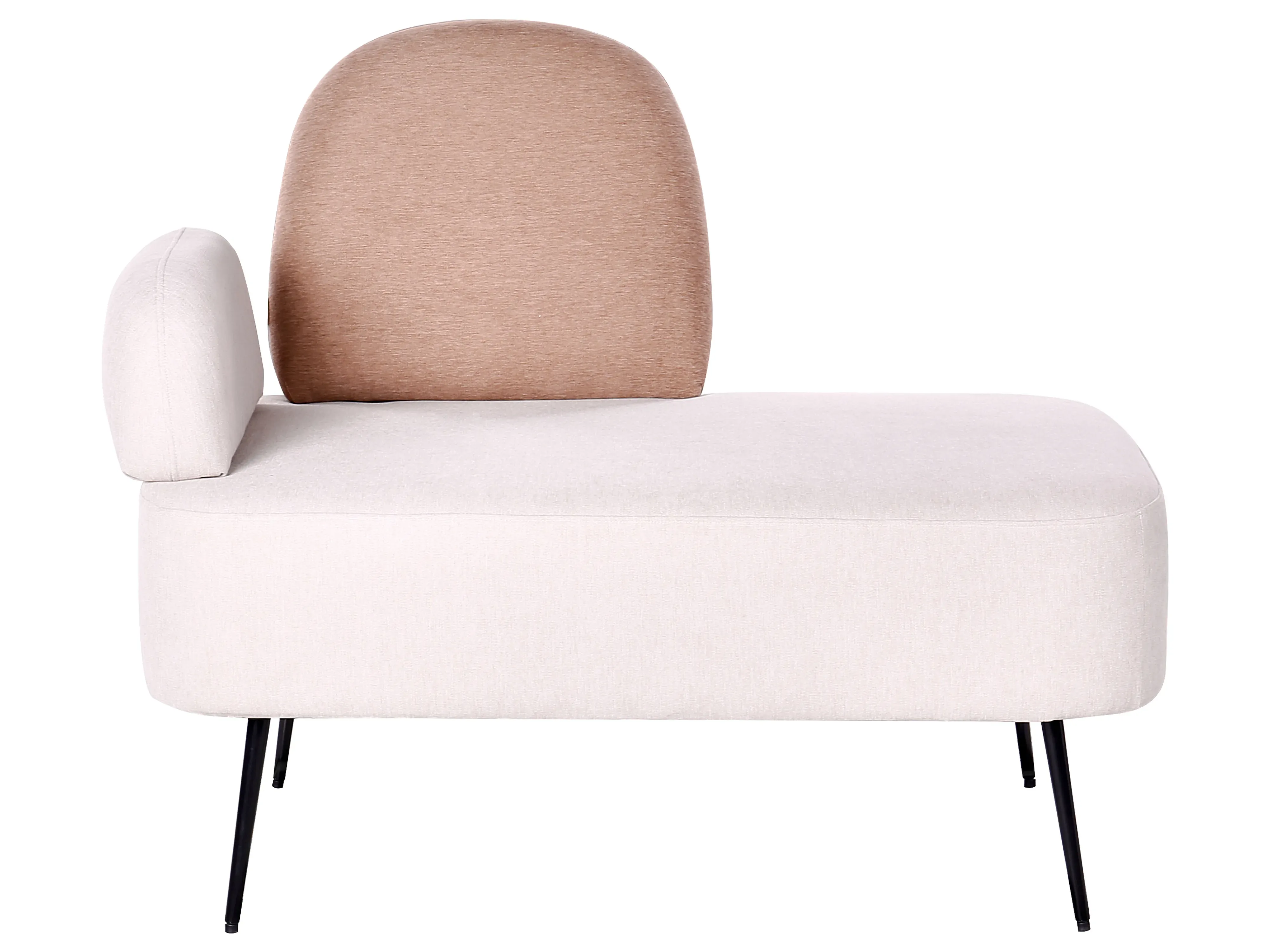 Chaise longue versione sinistra Tessuto Marrone
