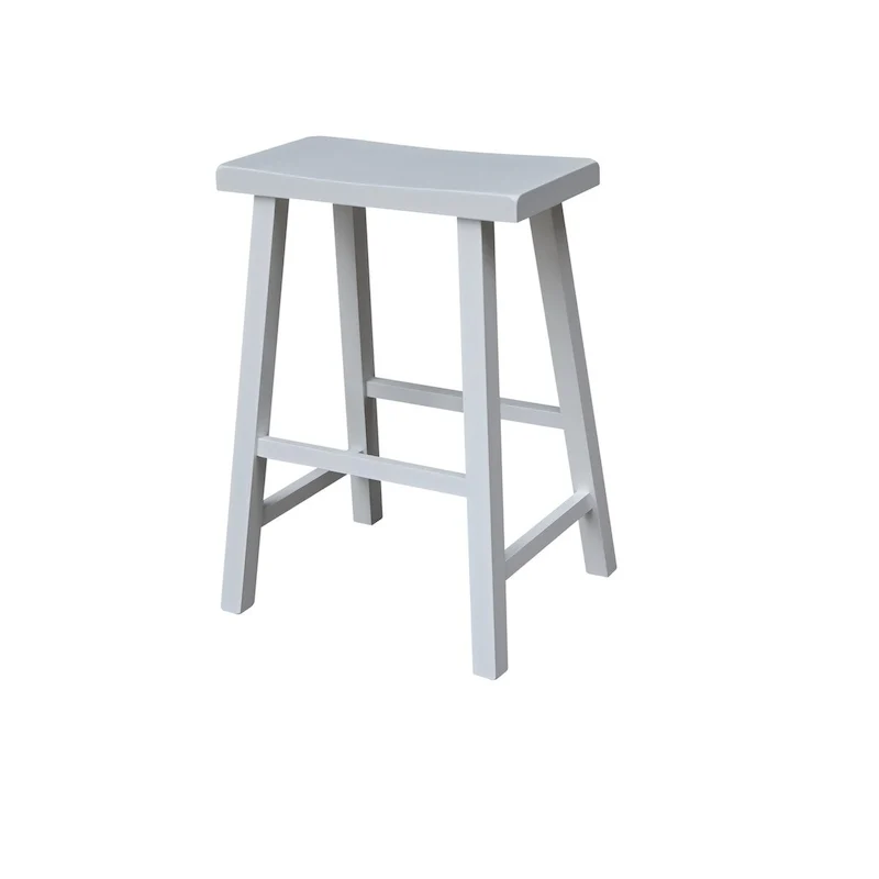 Solid Wood Saddle Seat Counter Height Stool - 24 Inch Seat Height