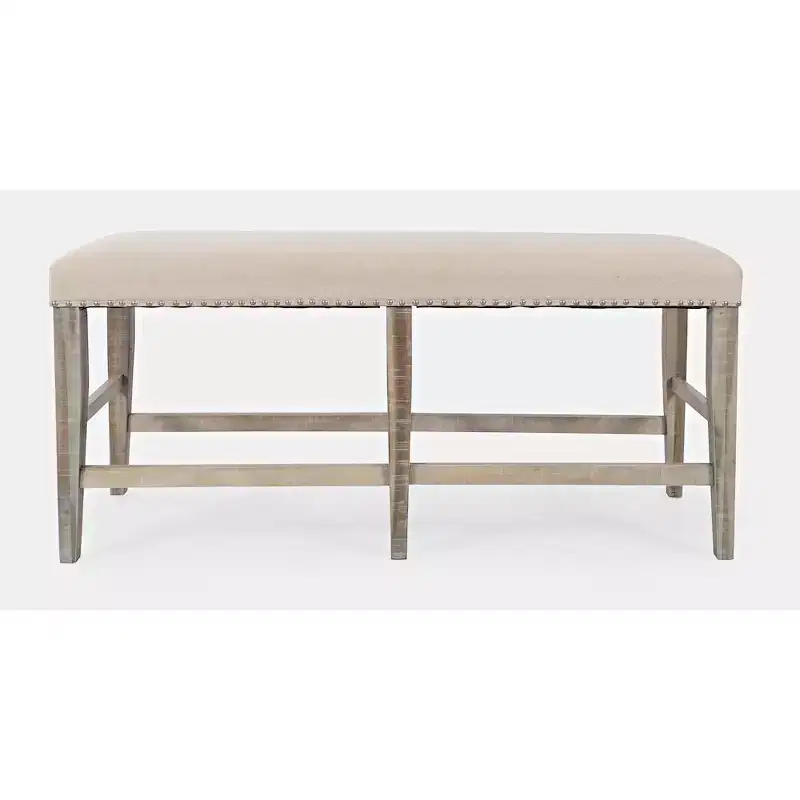 Jofran Fairview Transitional 52 Backless Upholstered Counter Height Bench
