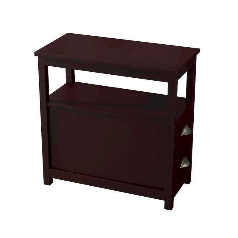 End Table With Two Drawers And Open Shelf