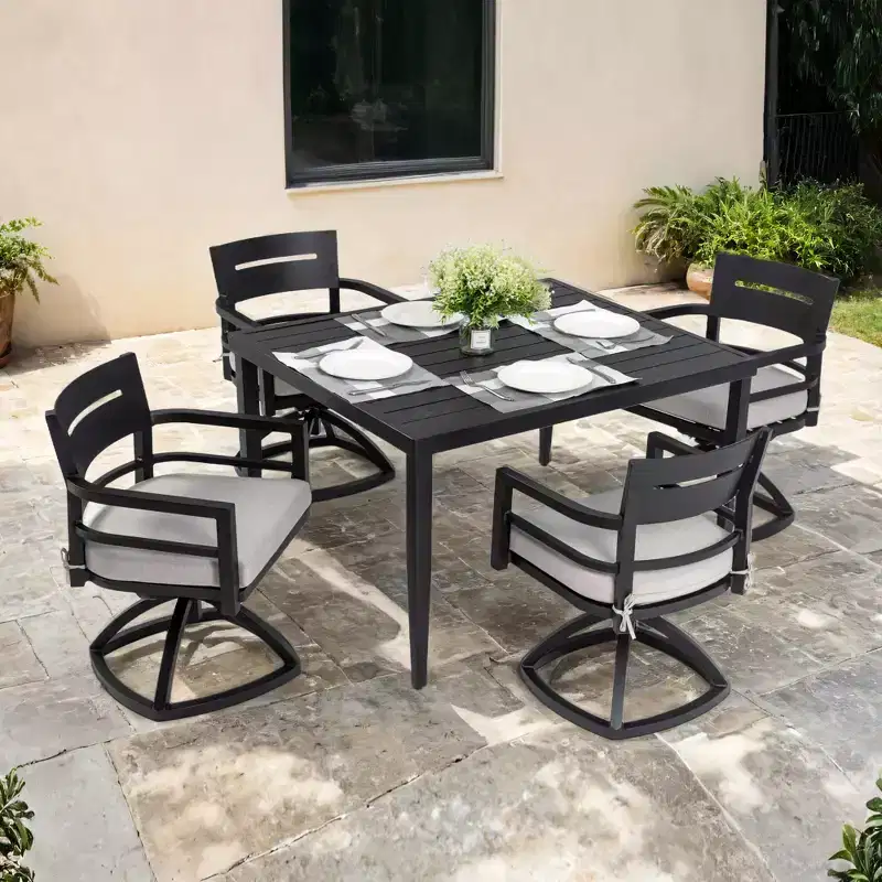Christopher Knight Home Mirabelle Aluminum Swivel Chair with Removable Sunbrella Cushions( Set of 2