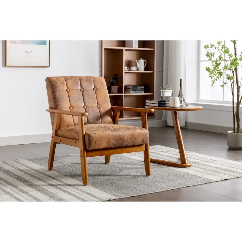 Upholstered Accent Arm Chair with Wood Frame