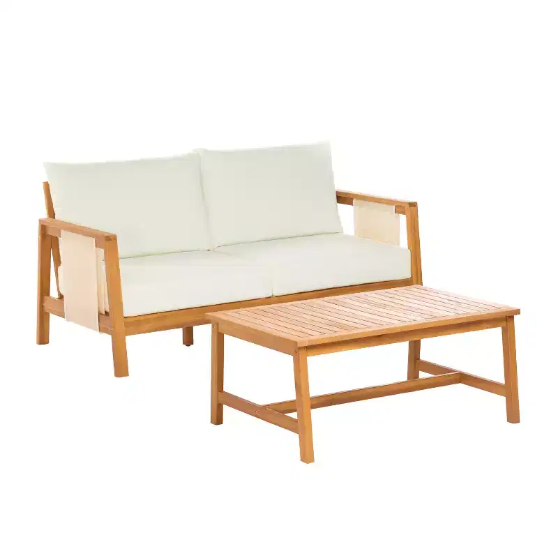 ModernLuxe 2/4pcs Patio Sofa Set Outdoor Conversation Chat Set Weather-resistant Garden Seating Group with Soft Cushion & Coffee Table