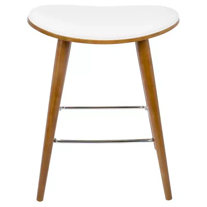 Set of 2 26 Saddle Counter Height Barstools with Faux Leather - LumiSource