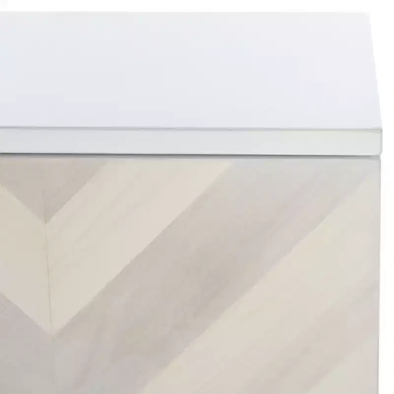 Tay 2 Shelf Pattern Media Stand - MED5012 - White Washed - Safavieh