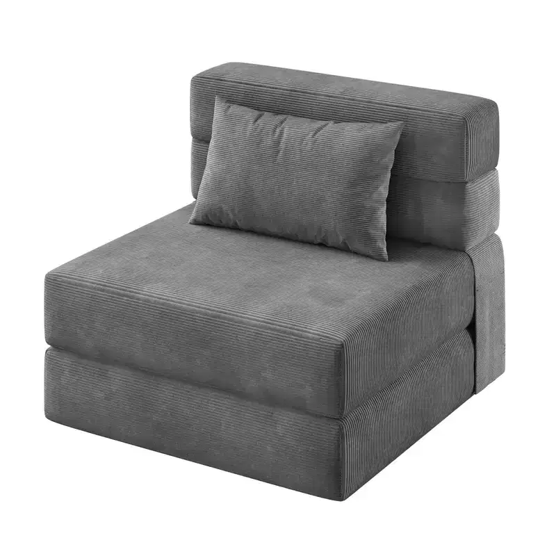 4-in-1 Folding Sofa Bed & Sleeper Chair, 72/76L Convertible Loveseat, Tufted Floor Lounger