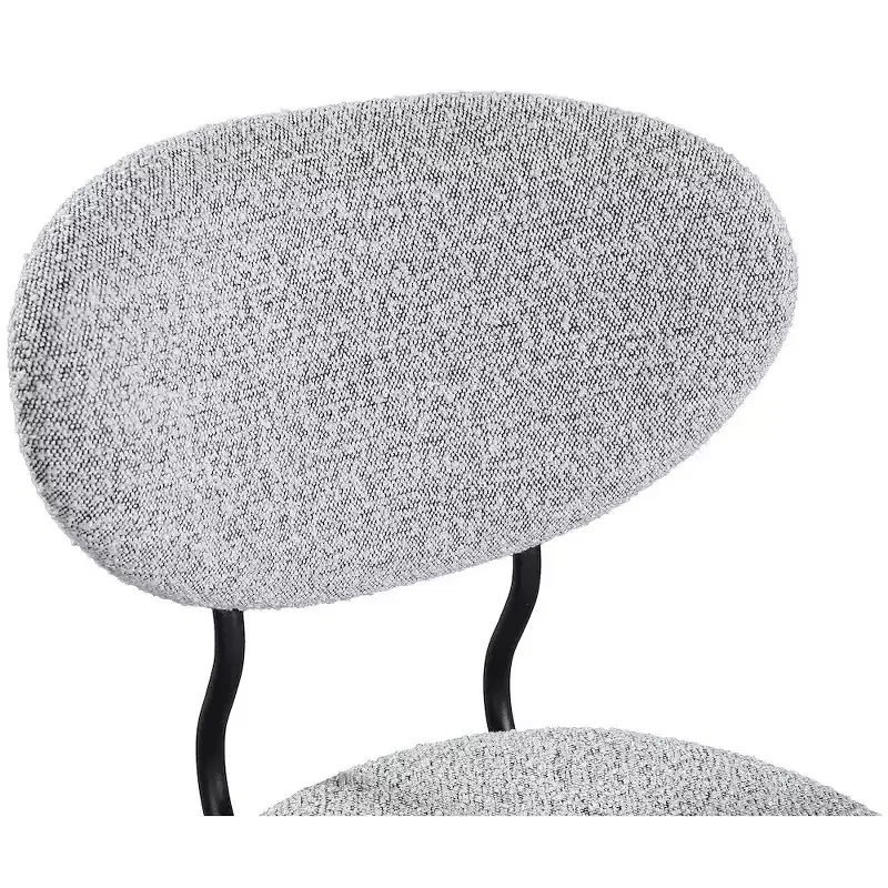 Meridian Furniture,Allure Grey Boucle Fabric Dining Chair, Set of 2
