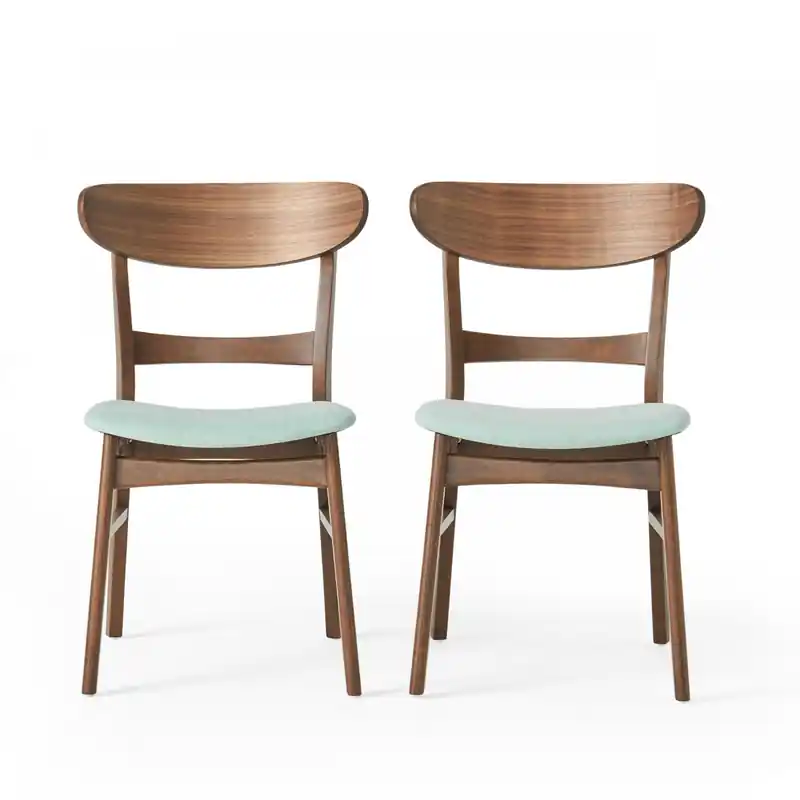 Dining Chair With Cushioned Seat And Solid Rubberwood Frame