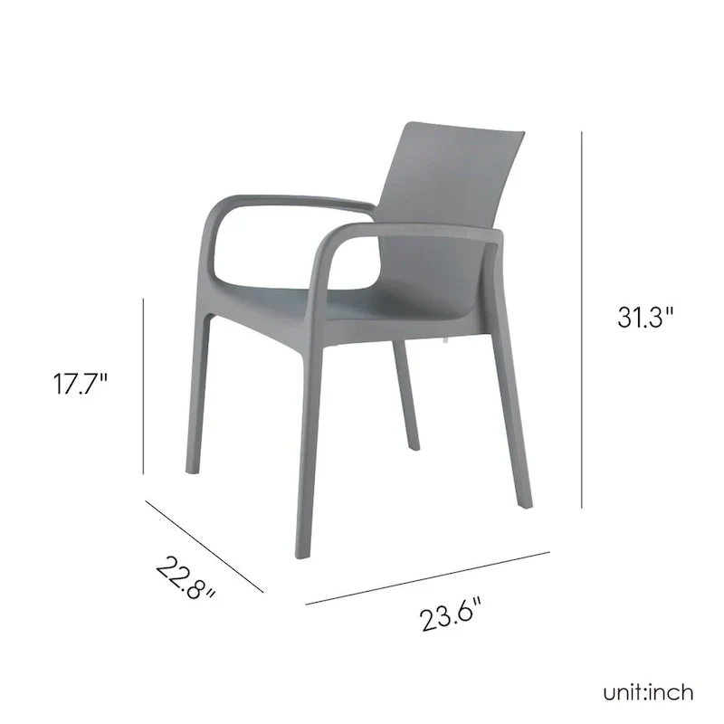 Alissa Resin Stackable All-Weather Dining Armchair, Set of 2