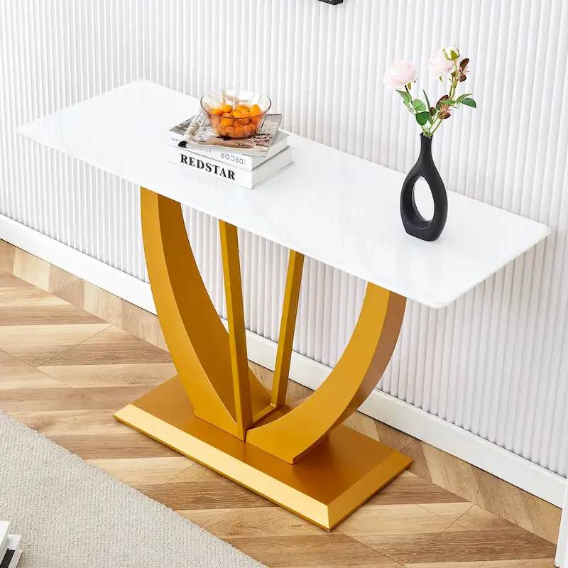 Modern and simple rectangular glass console table