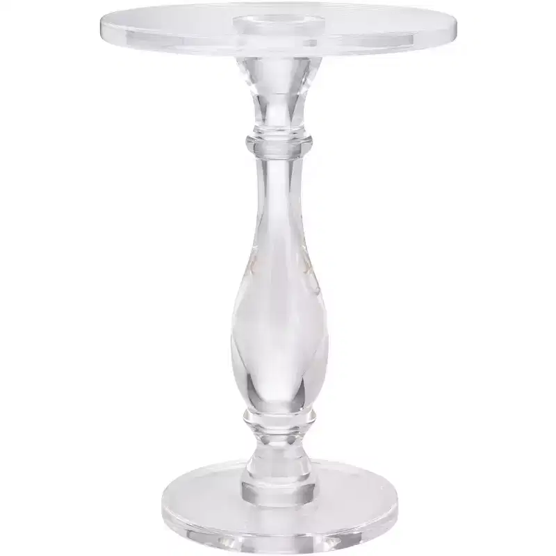 Clear Acrylic Pedestal Side Table 13.25''W