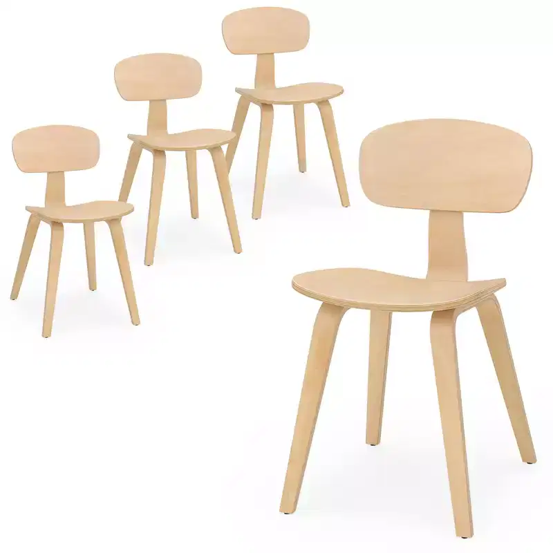 Modern Dining Chair w/Wide Seat & Curved Backrest Adjustable Foot Pads