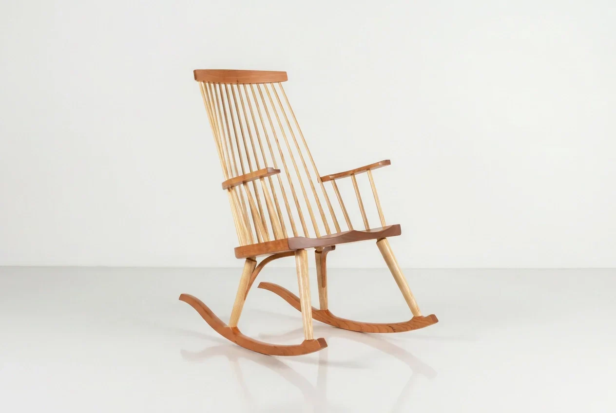 New Gloucester Rocker - The result is a thoughtful integration of ash and cherry or walnut with simple lines, and