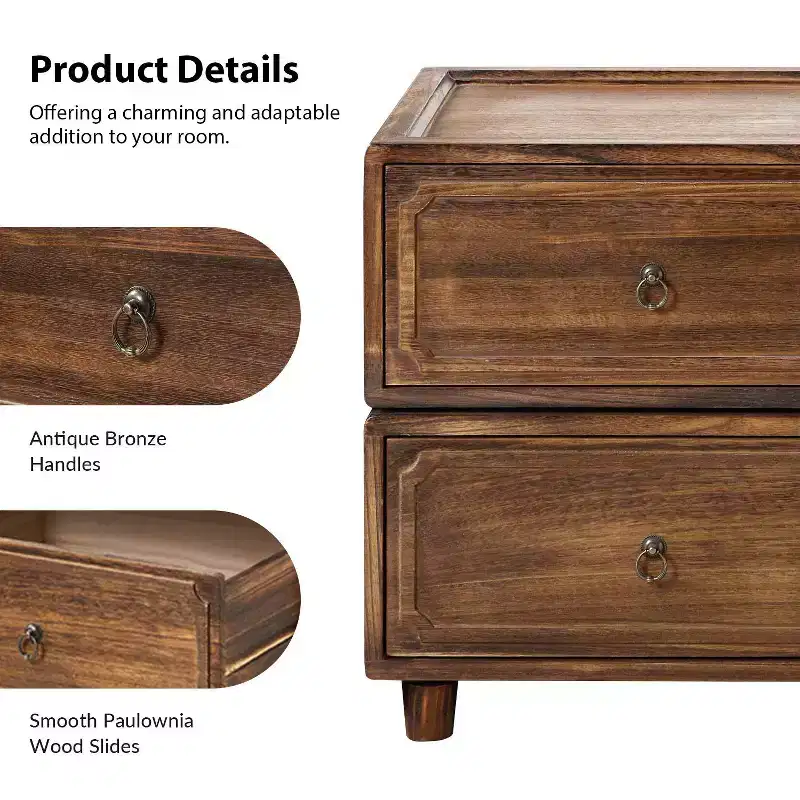 Leo 2 - Drawer End Table With Modular Design| ART OF LIVING DESIGNS-BLACK