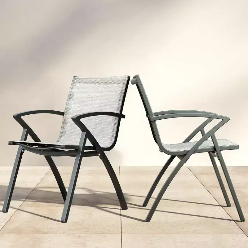 COZONY Aluminum Patio Chairs, Lightweight Frame 100 Adjustable Back Wide Seat Armrest for Garden Camping Poolside Beach Deck