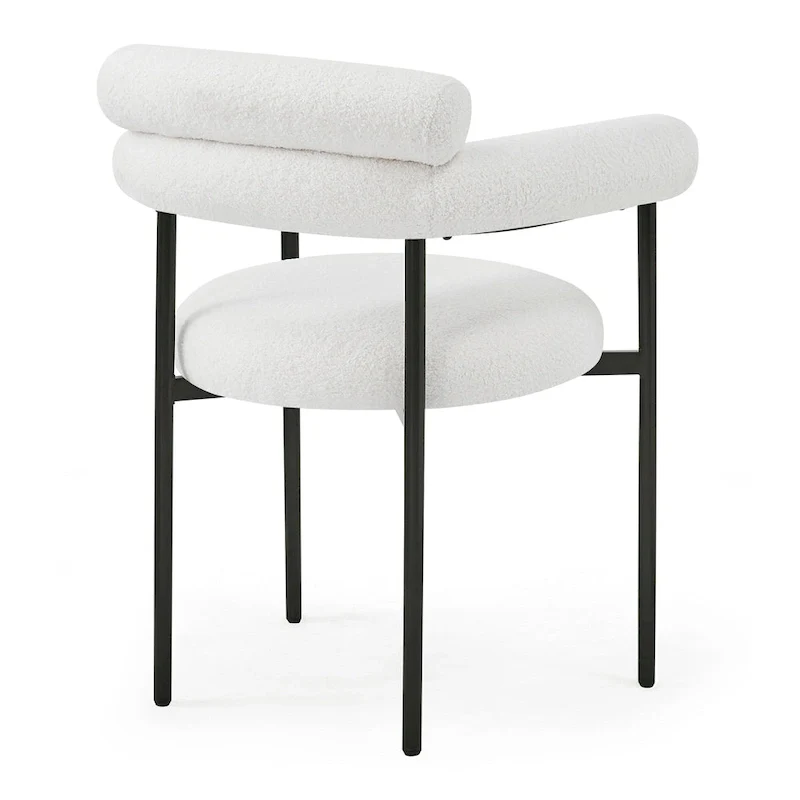 Naci Modern Fabric Arm Dining Chairs with Metal legs by Christopher Knight Home