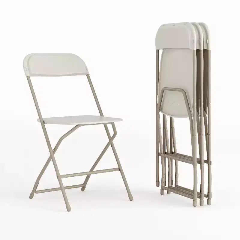 Emma and Oliver 650 lb. Capacity Premium Home and Event Plastic Folding Chair (4 Pack)