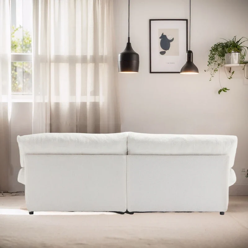 96 Cloud Style Sectional Loveseat Sofa,Modern Velvet Fabric Couches