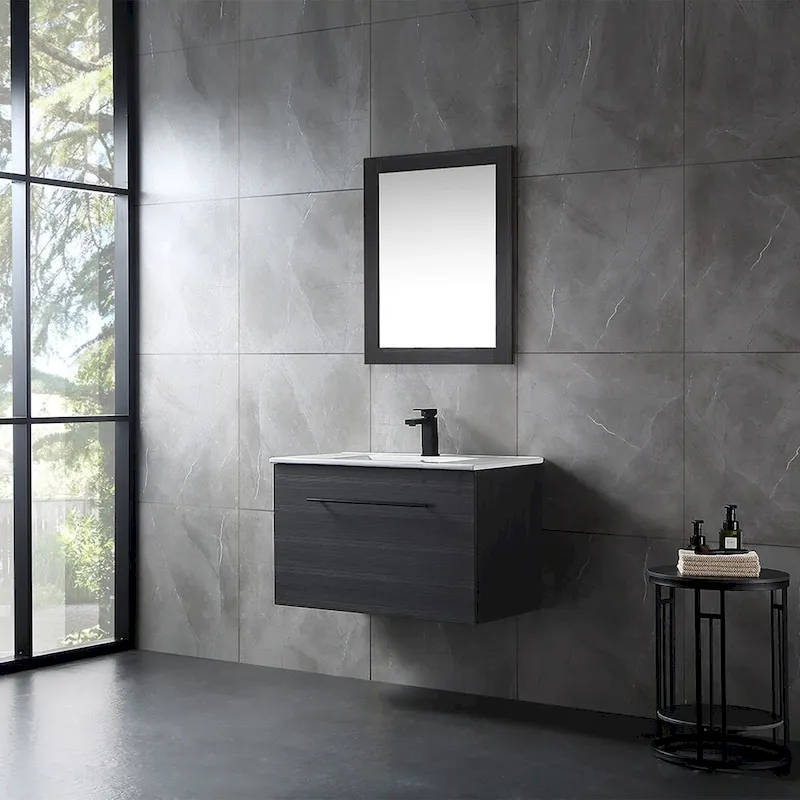 32 inch MDF black bathroom cabinet with sink - 32*32*20.4