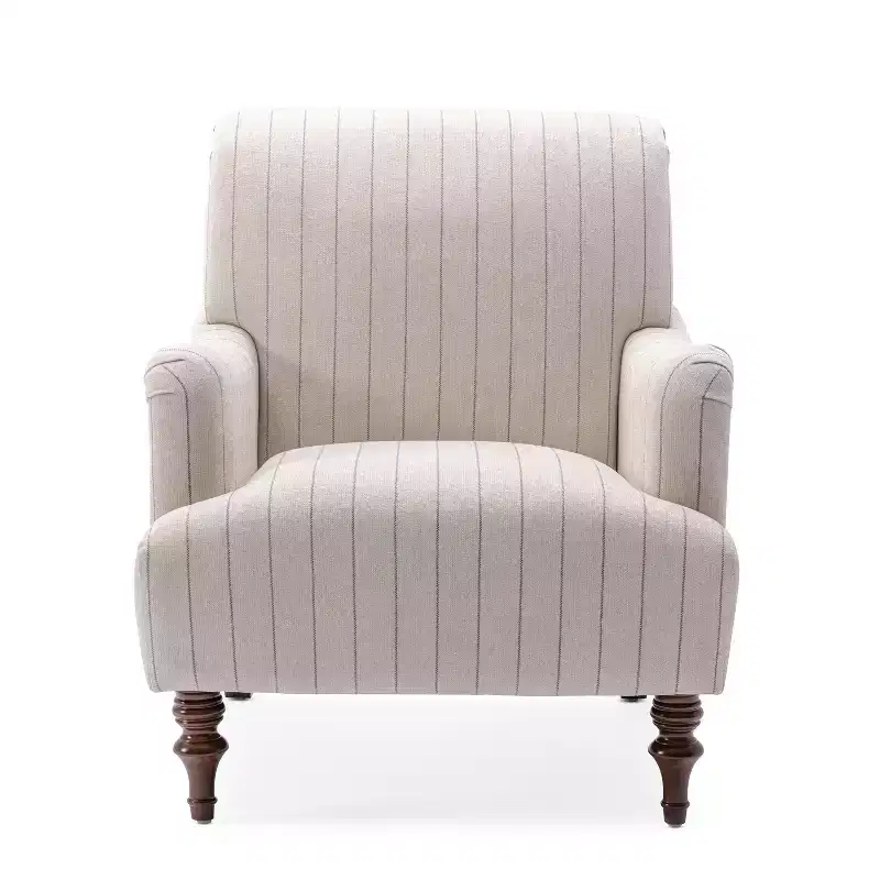 GDFStudio Marwick Contemporary Fabric Upholstered Striped Arm Chair