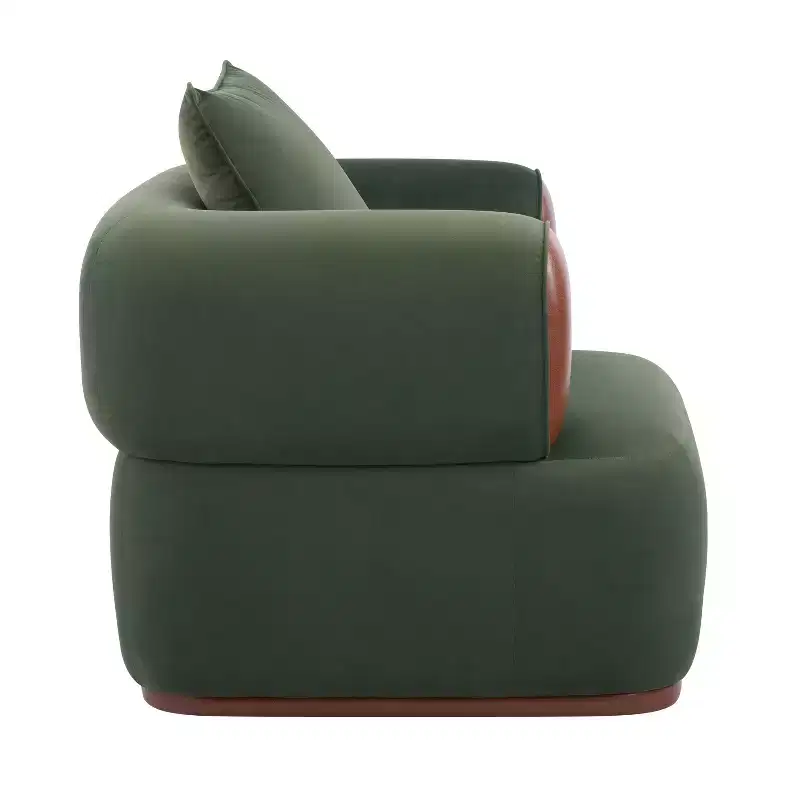 Christopher Knight Home Katia Modern Velvet Faux Leather Arm Chair with Pillow