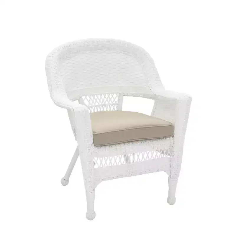 HomeStock Zen Zone Chair Set of 2, Durable Resin Wicker, Weather-Resistant with Cushions