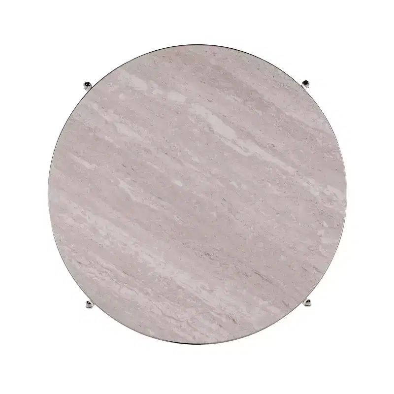 Silas Round Faux Stone End Table - Charcoal - SEI