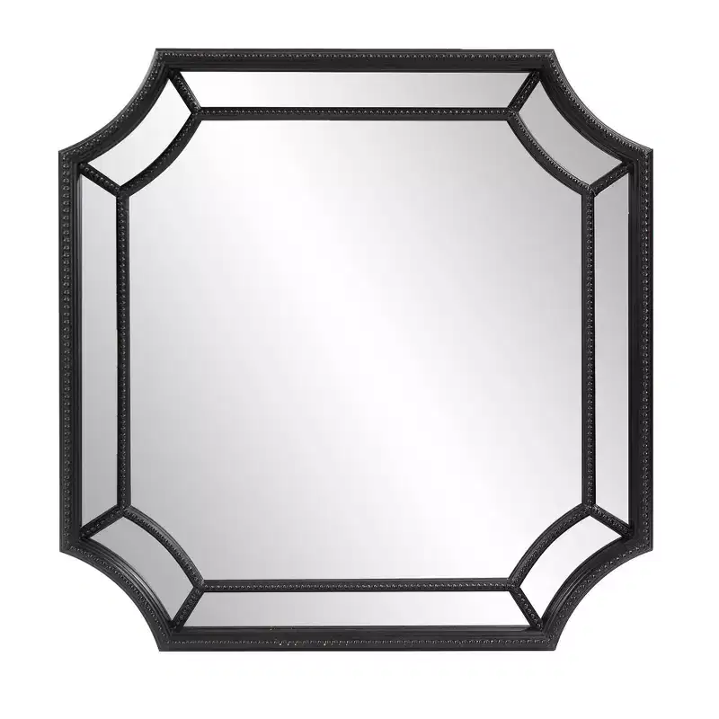 Howard Elliott 35.5"x35.5" Windsor Square Mirror Matte Black: Modern Style, Polyurethane Frame, No Assembly Required