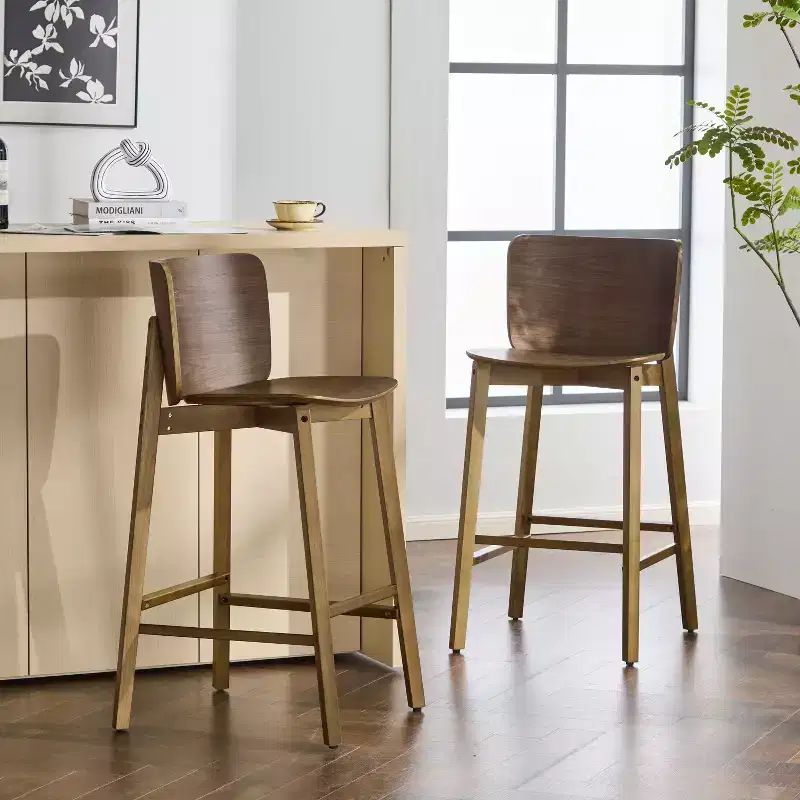 Christopher Knight Home Mario Indoor Wood Barstools with Curved Backrest (Set of 2)