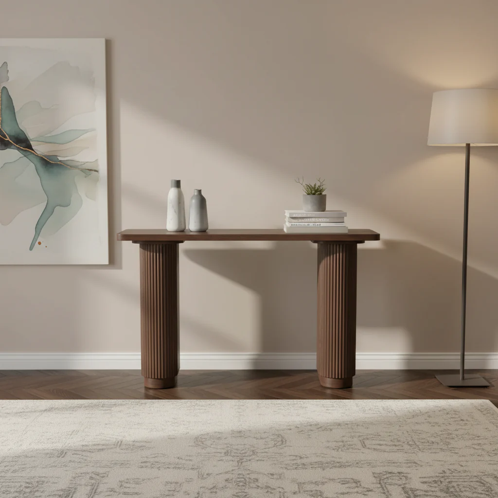 Brown Wood Console Table, Entryway Hallway Accent Table