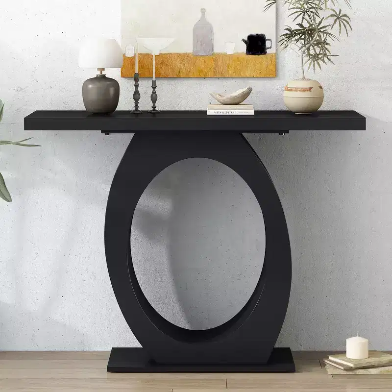 Whisen Modern Console Table & Entryway Table, Sturdy Sofa Table with Egg-Shaped Base