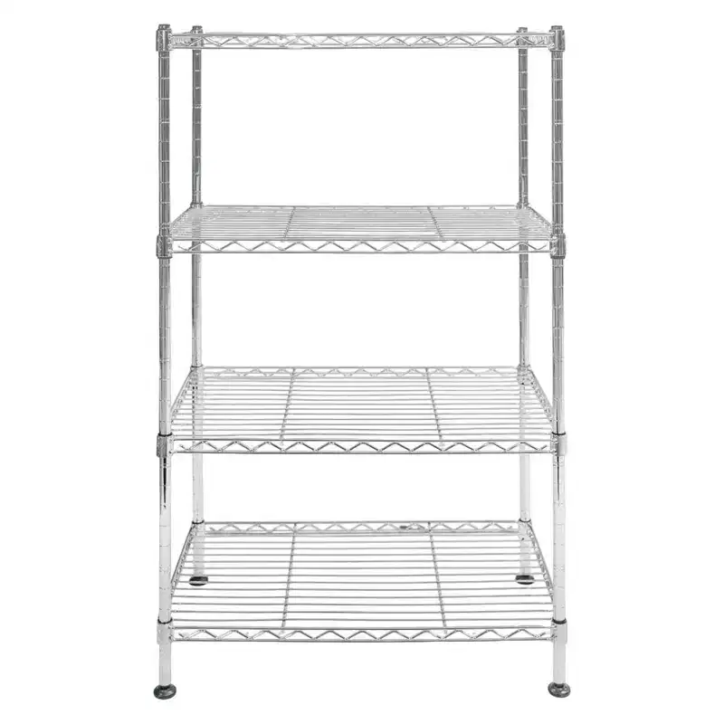 Standard Duty 12d x 20w x 32h 4-Tier Chrome Wire Shelving