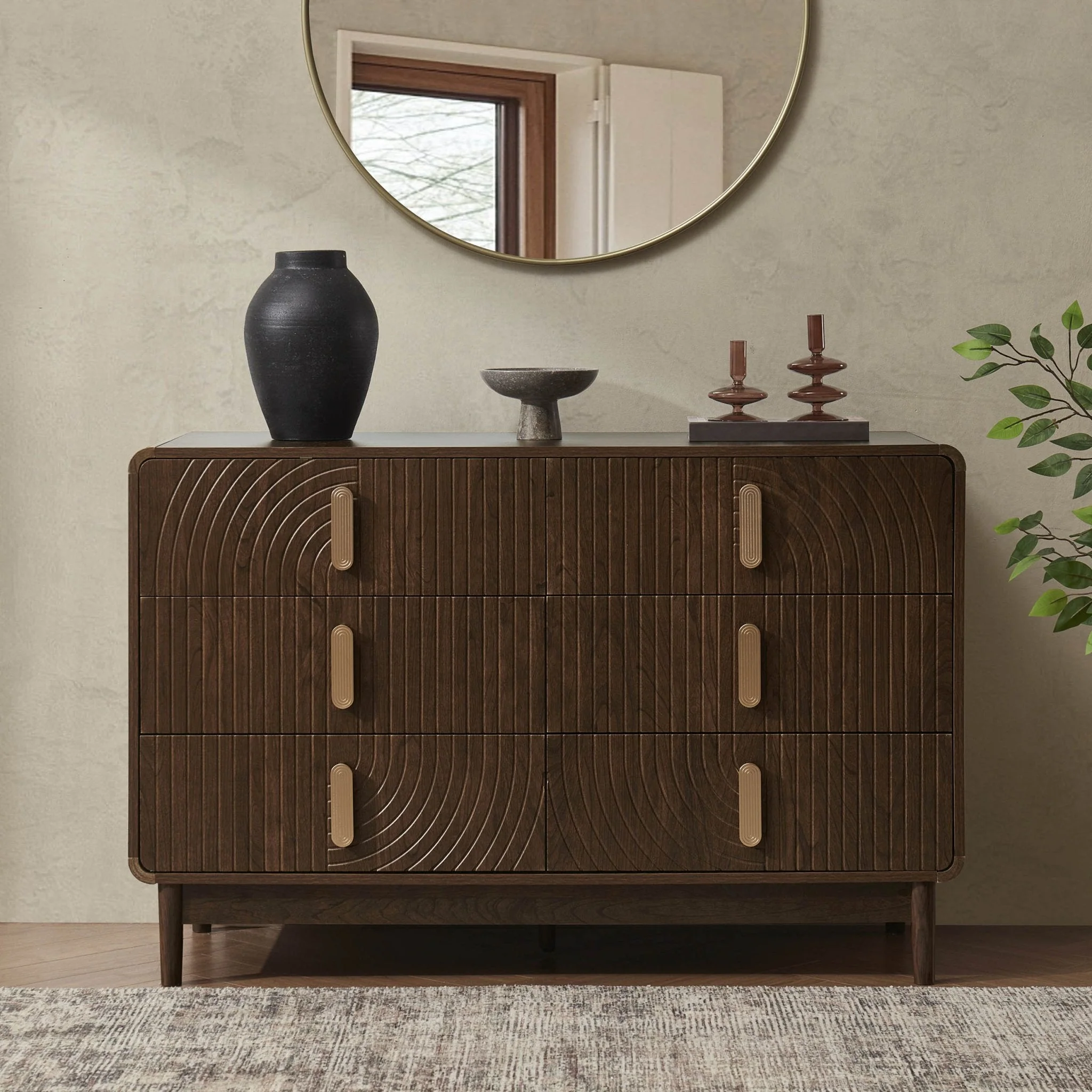 6 Drawer Chest - Walnut