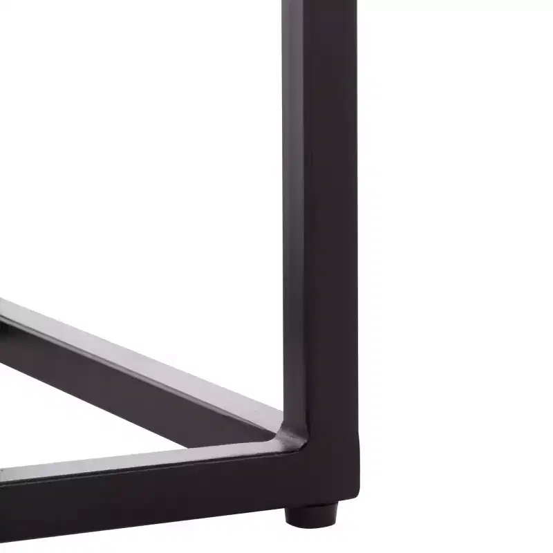 Macklyn Square Marble Top Accent Table - SFV5768 - Light Brown/Black - Safavieh Couture
