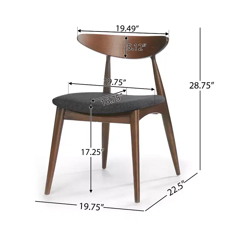 Christopher Knight Home Barron Mid Century Modern Rubberwood Fabric Upholstered Dining Chairs (Set of 2)