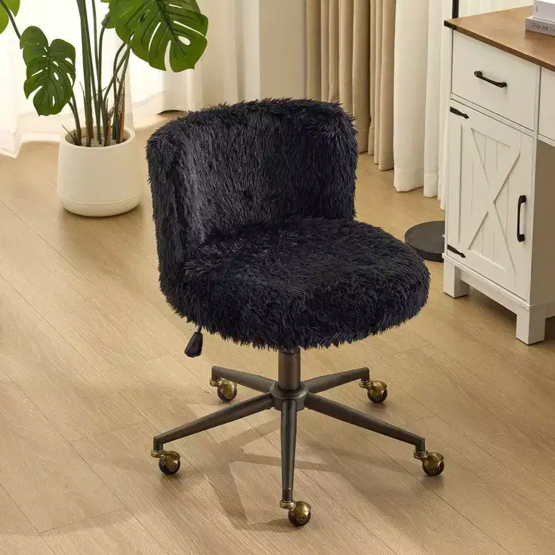 Plush Velvet Swivel Chair Antique Bronze Base With Wheels