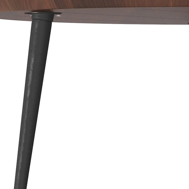 Modern Industrial Round Coffee Table with Solid Acacia Wood Top