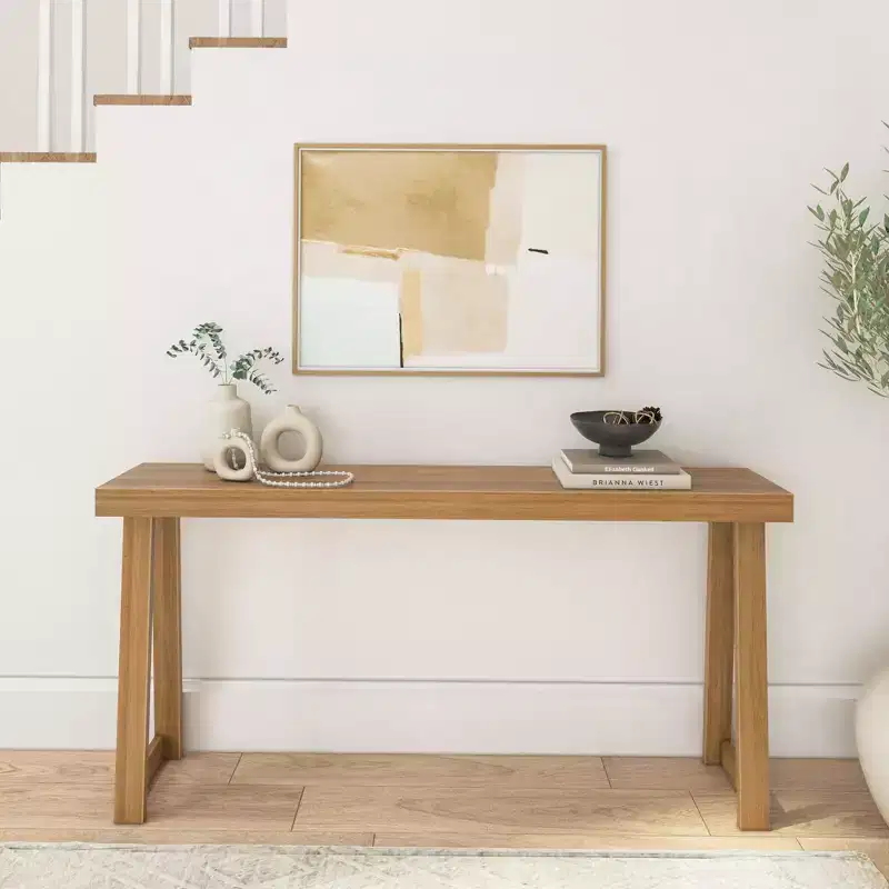 Plank+Beam Solid Wood 66 Console Table, Classic Entryway Table, Narrow Foyer Table