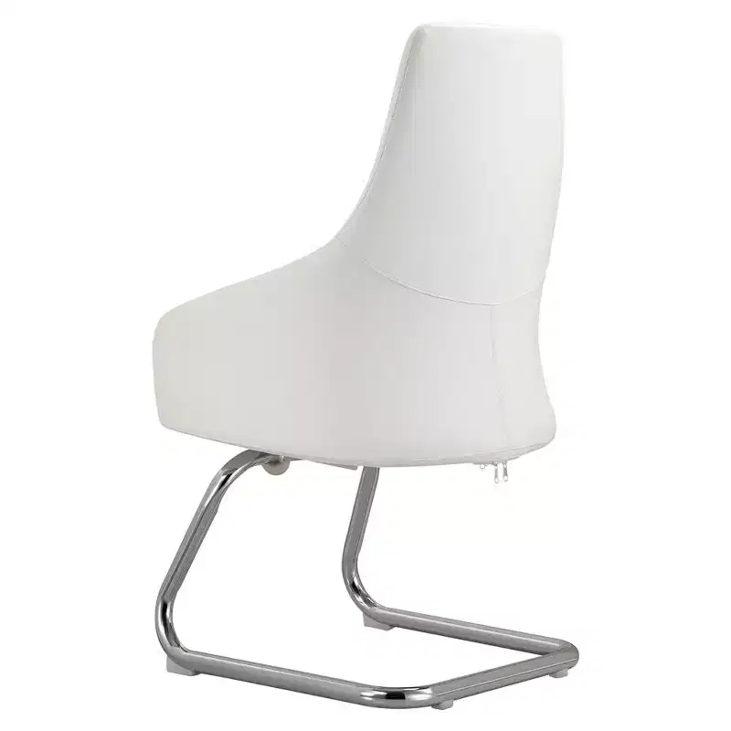 Ergonomic Faux Leather Office Chair Iron Sled Base Adjustable Height 330 lbs Capacity