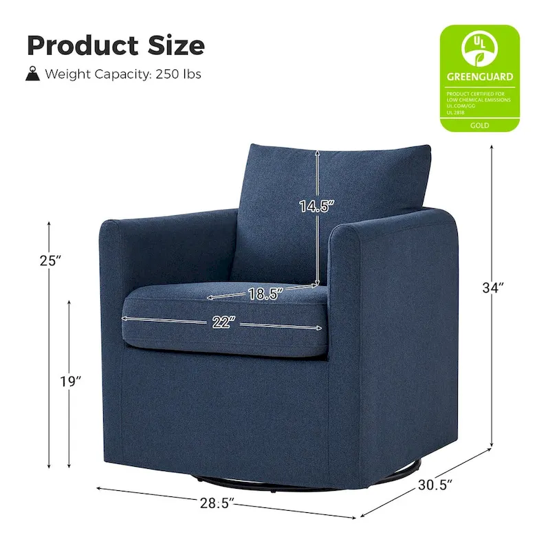 Erkenbald Modern 360-Degree Swivel Chair with Removable Slipcover by HULALA HOME