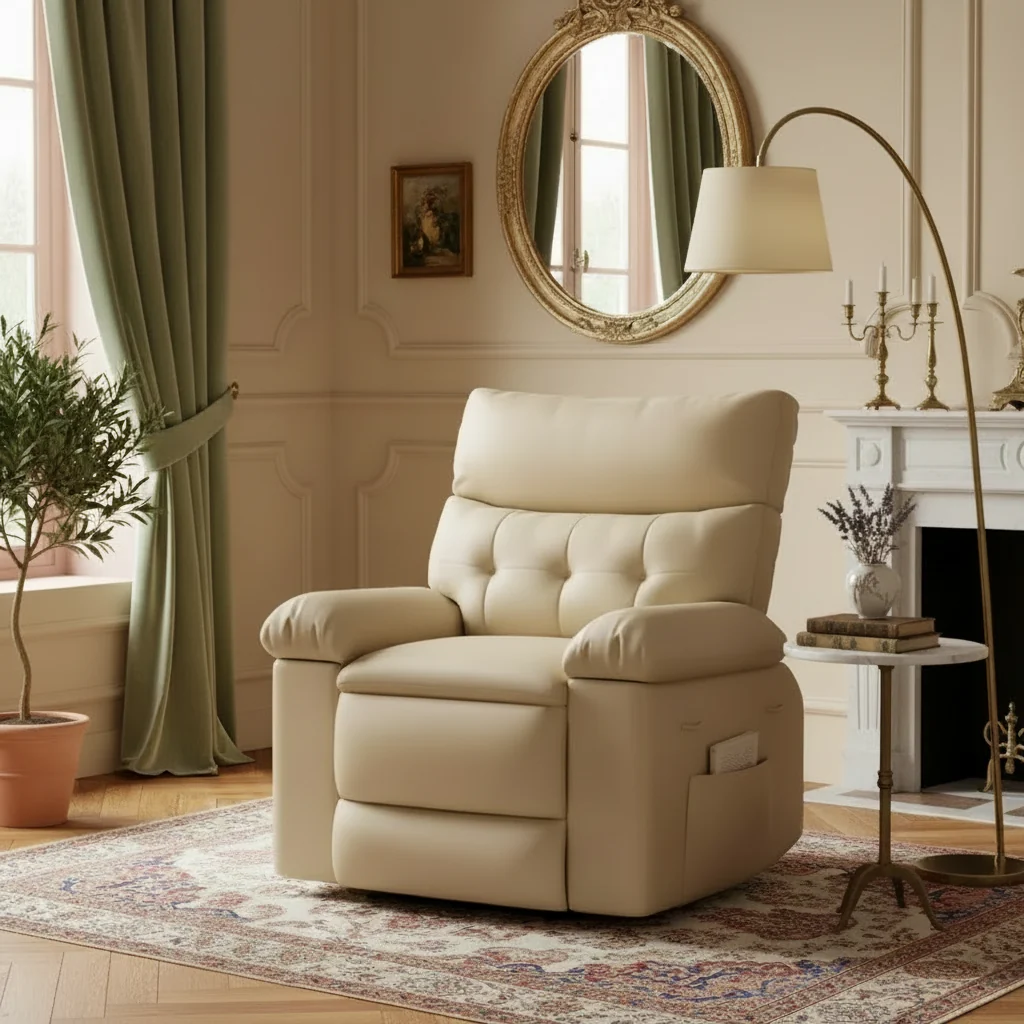 Recliner Chair, Swivel Rocker Recliners, Swivel Reclining Chair with Heat and Massage for Living Room, Bedroom