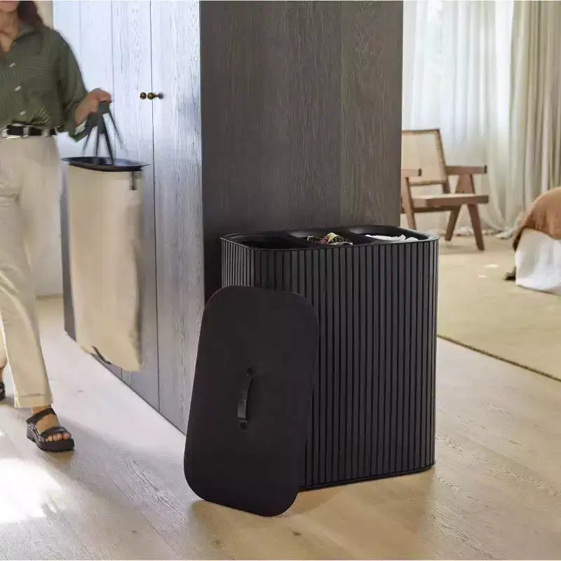 Joseph Joseph Tota Trio Luxe 90L Bamboo Laundry Separation Basket - Carbon Black