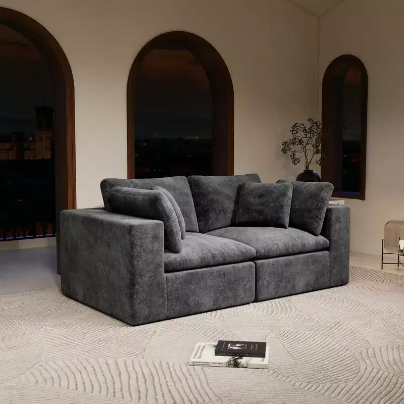 GDFStudio Verlano Modular Plush Corduroy Upholstered Sectional Sofa