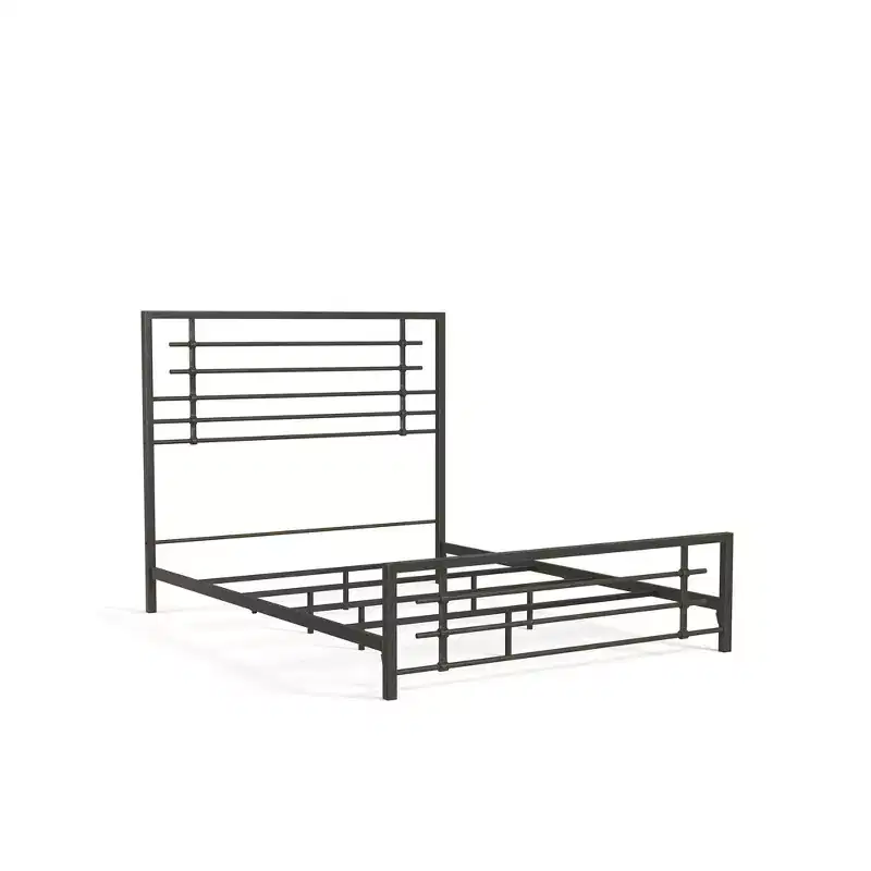 eLuxury Modern Industrial Metal Colton Bed Frame