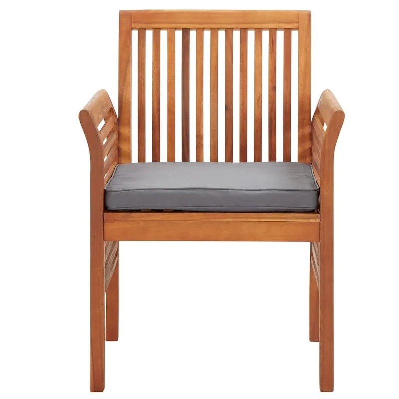 vidaXL Modern Dining Chair Patio Dining Chair with Cushion Solid Wood Acacia