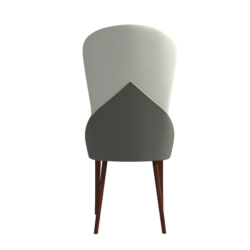 Leather Upholstered Solid Wood Dining Chair with Two-Tone Design
