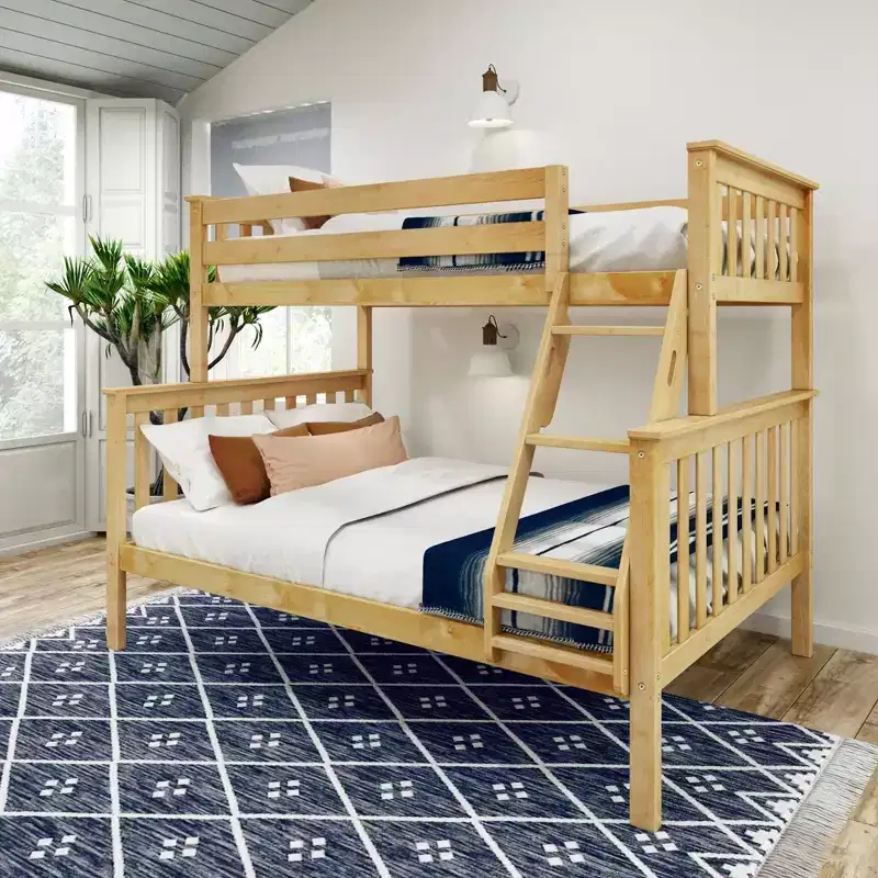 Solid Wood Twin over Full Bunk Bed, No Box Spring Needed, Low VOC, 400 lb Capacity