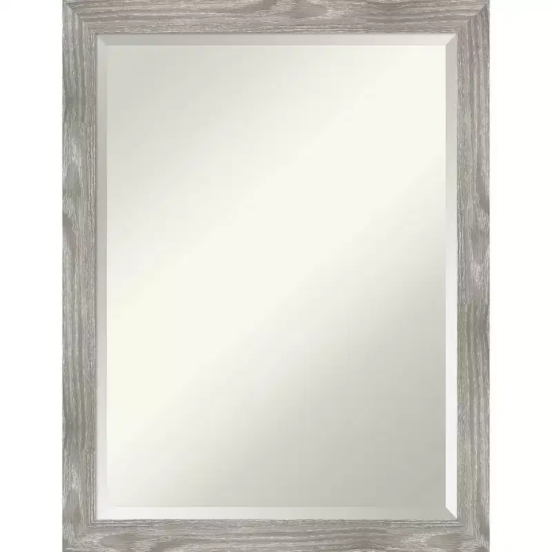 20 x 26 Dove Square Framed Wall Mirror Graywash - Amanti Art