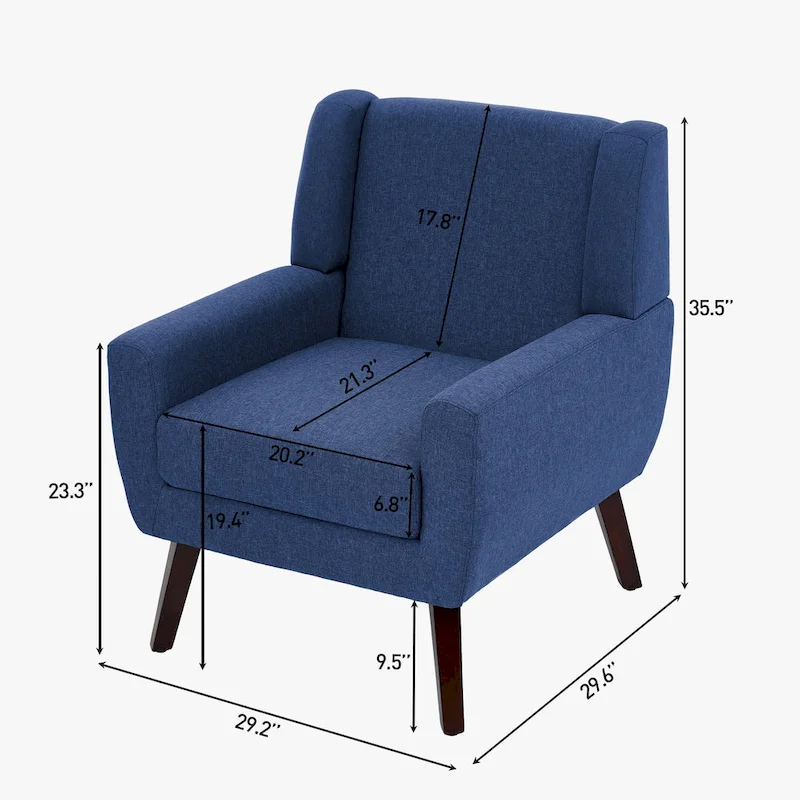 Modern Armchair Upholstered Accent Chair Set of 2