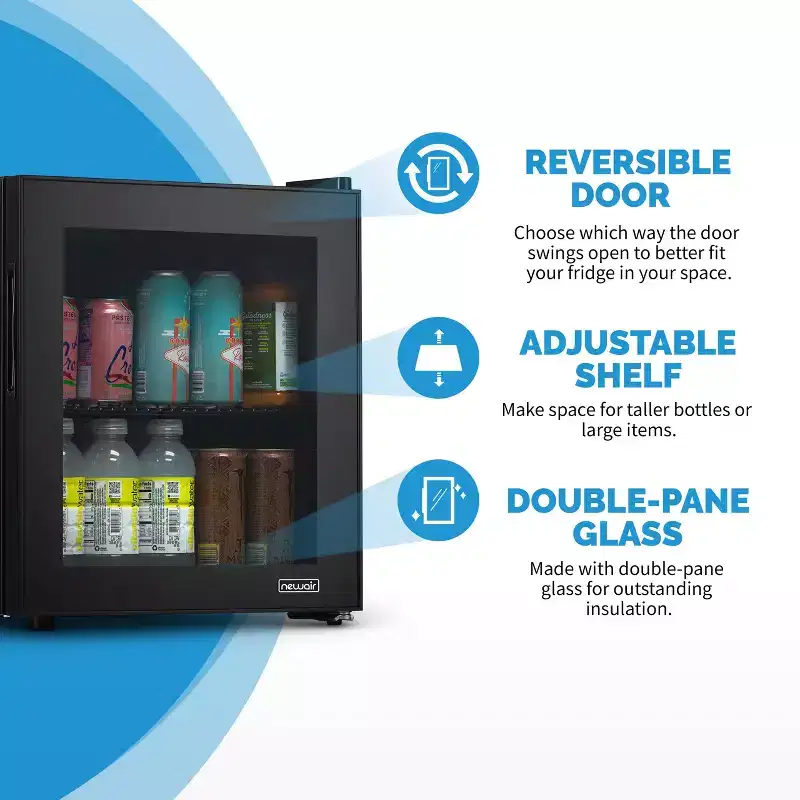 Newair 60-Can Freestanding Black Beverage Fridge - 16.75